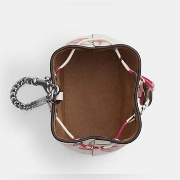 COACH DRAWSTRING WRISTLET WITH CHERRY PRINT CHALK MULTI - Picture 5 of 10